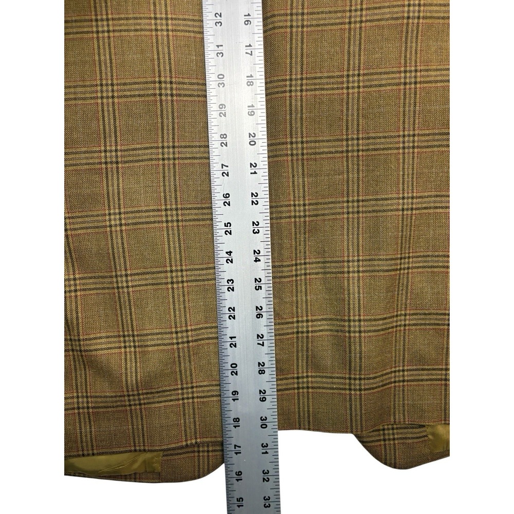 Jos A Bank 43R Honey Brown Red Plaid Blazer Jacket Sport Suit Coat Silk Wool - Picture 10 of 12